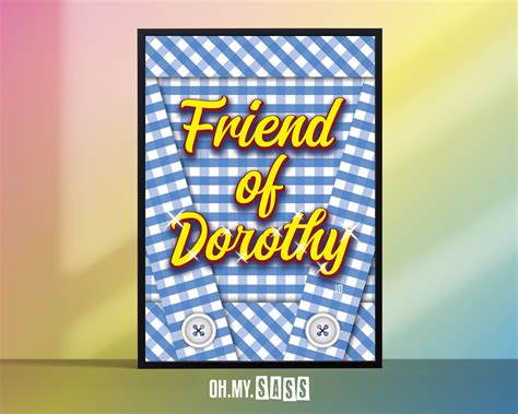 Poster Wizard Of Oz Friend Of Dorothy Print Gingham Blue Gay Pride