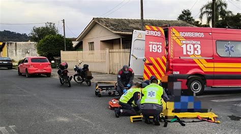 Colisão deixa motociclista ferido em Porto União JMais