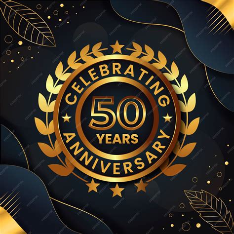 50 Years Anniversary Logo Template Golden Vector Design 52 Off