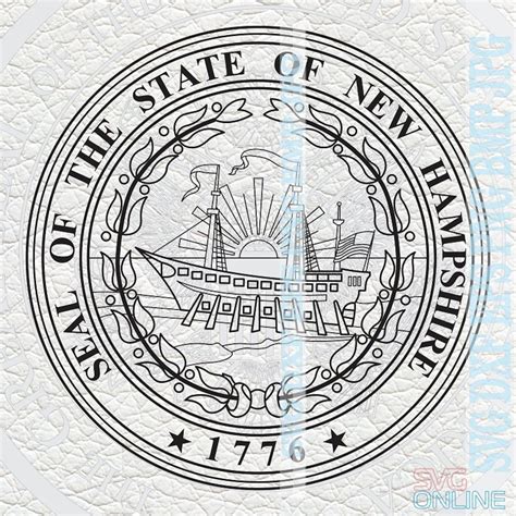 New Hampshire State Seal Svg Dxf Png Clipart Vector Cricut Cut Etsy