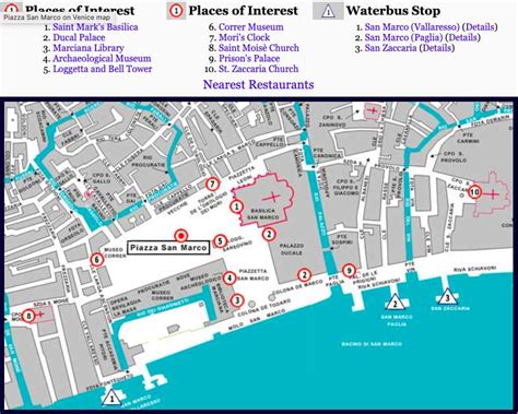 Venice piazza map - Map of Venice piazza (Italy)