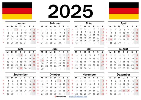 Kalender Deutschland Feiertage Schulferien Und Kalenderwochen