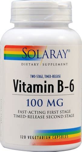 Solaray Vitamin B 6 Vegetarian Capsules 100 Mg 120 Ct Ralphs