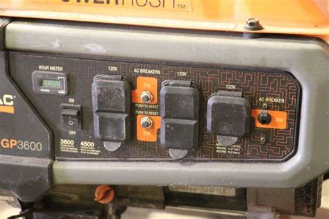 Generac Gp 3600 Power Rush Generator Lawler Auction Company