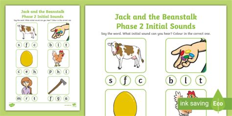 Jack And The Beanstalk Phase 2 Initial Sounds Activity