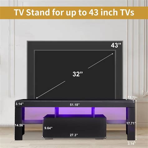 TV stand with Storage 43 inch LED Modern TV Media Console Entertainment Center with Drawer TV ...