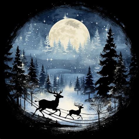 Premium Ai Image There Is A Deer And A Deer Are Running In The Snow