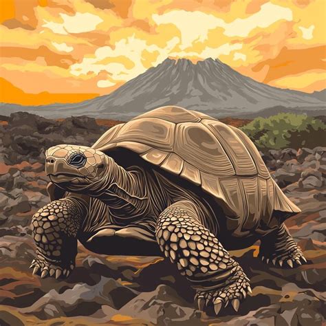 Galapagos Tortoises In The Islands Premium Ai Generated Image