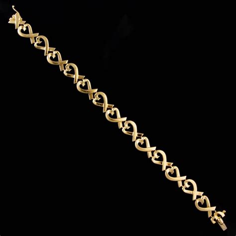 Sold Price Paloma Picasso For Tiffany And Co 18k Yellow Gold Loving Heart Bracelet October 6