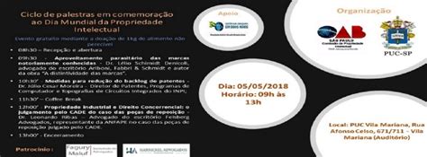 Ciclo De Palestras Em Comemoração Ao Dia Mundial Da Propriedade