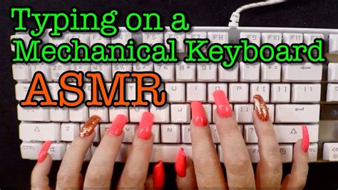 ASMR TYPING On A CLICKY MECHANICAL KEYBOARD With LONG ACRYLIC NAILS