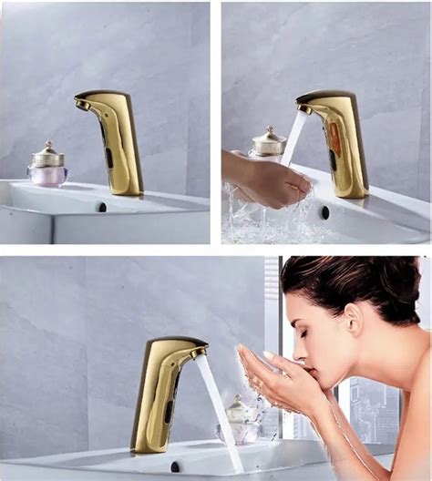 Electronic Infrared Motion Hot And Cold Water Tap Automatic Sensor Faucet Bathroom Auto Closing