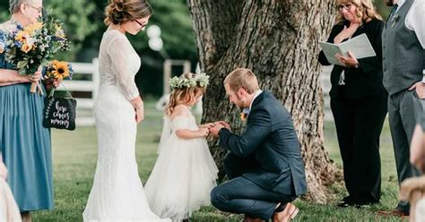 Groom Makes A Touching Vow To His Brides Daughter Asks Her To Take