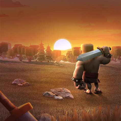 Download Barbarian Watching Sunset Clash Of Clans Wallpaper ...