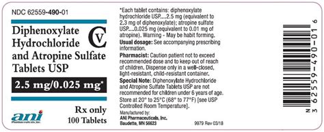 Diphenoxylate and Atropine - FDA prescribing information, side effects ...