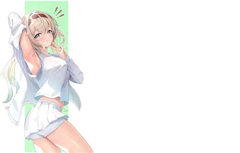Обои kawaii girl white hot sexy anime pretty blonde на телефон и
