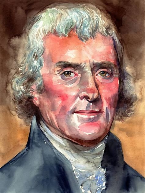 Illustration Artistiques Thomas Jefferson Portrait Watercolor