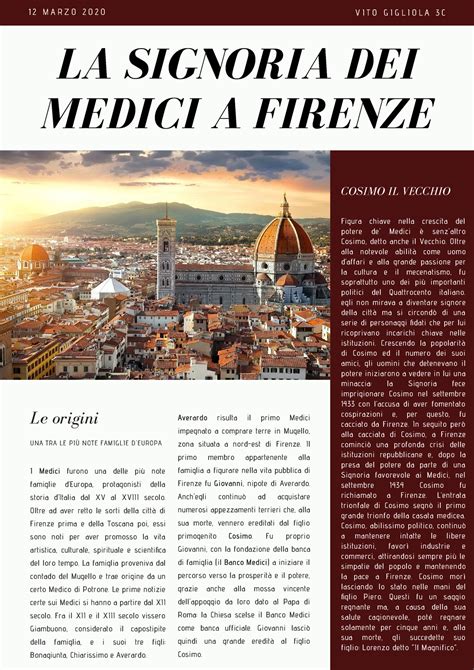 La Famiglia Medici La Signoria Dei Medici A Firenze M A R