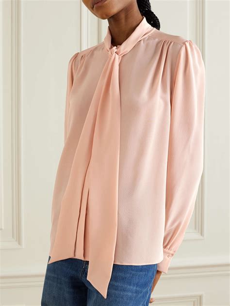 CHLOÉ Pussy bow silk crepe de chine blouse NET A PORTER