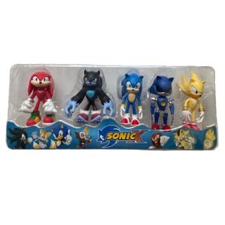 Kit Bonecos Filme Sonic Tails Metal Sonic Knuckles Shadow Hedgehog