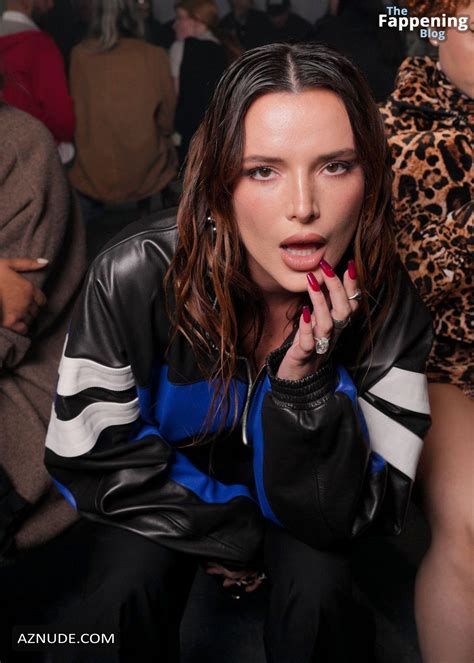 Bella Thorne Sexy Flashes Her Hot Boobs In A Leather Jacket At Paris Fashion Week Aznude