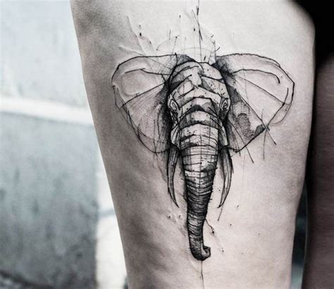 Elephant Tattoo By Kamil Mokot Geometric Elephant Tattoo Elephant