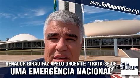 URGENTE Senador Eduardo Girão alerta sobre emergência nacional e faz