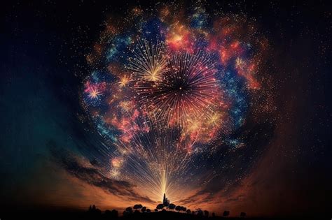 Premium AI Image | Fireworks over the stars AGI