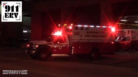 Baltimore City Fire Department Ambulance 23 Responding Youtube