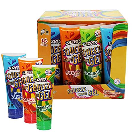 Liquid Sour Candy Squeeze Gel Candies Assorted Flavors Blue Raspberry