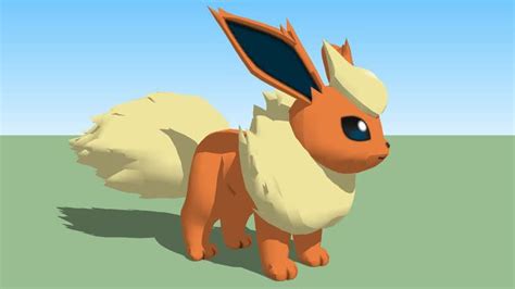 Large Preview Of 3d Model Of Flareon Pokémon X And Y Pokemon Eeveelutions Umbreon Kalos