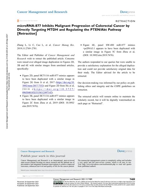 Pdf Microrna Inhibits Malignant Progression Of Colorectal Cancer