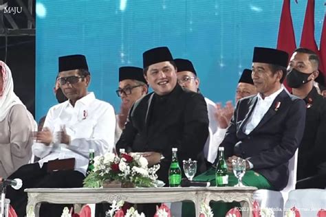 Foto Saat Gus Yahya Sapa Erick Thohir Sebagai Sahabat Banser