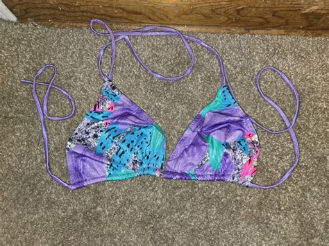 Vtg S Rare Monterey String Bikini Top Size N Gem