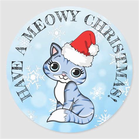 Have A Meowy Christmas Holidays Classic Round Sticker