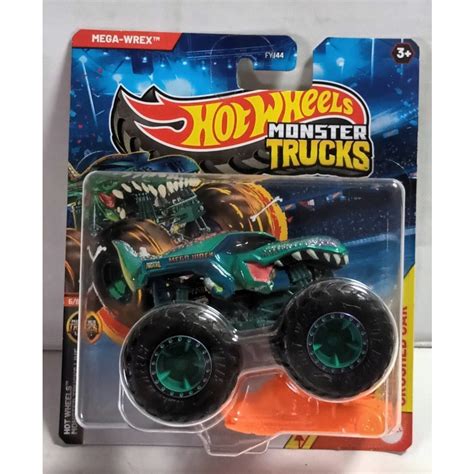 風火輪 HOT WHEELS MONSTER TRUCKS 大腳車 MEGA WREX 恐龍車 蝦皮購物