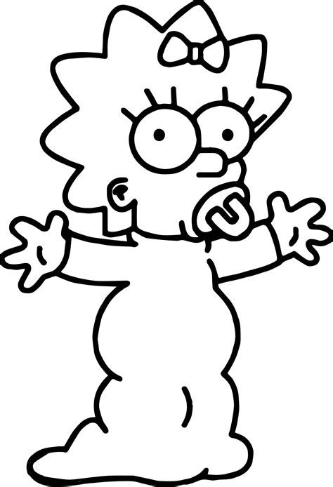 Free Maggie Simpson The Simpsons Coloring Page Wecoloringpage