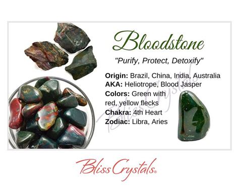 BLOODSTONE Crystal Information Card, Double Sided HC54 - Etsy ...