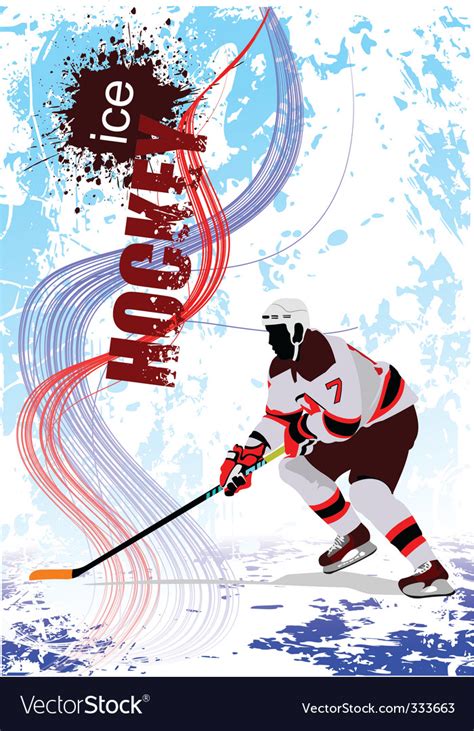 Ice Hockey Poster Royalty Free Vector Image Vectorstock