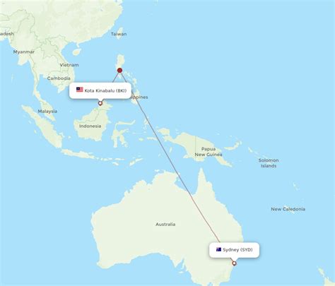 All Flight Routes From Sydney To Kota Kinabalu Syd To Bki Flight Routes