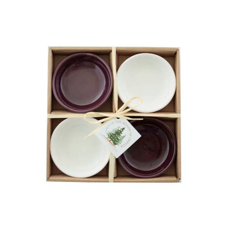 Small Round Bowls Burgundy And White Claytonhaus