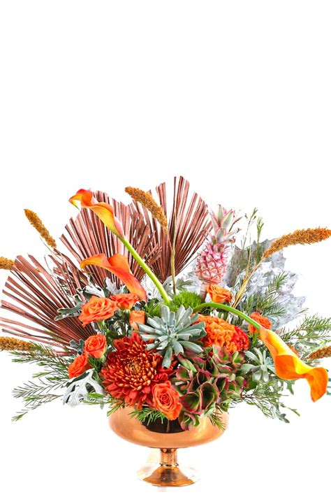 Luxury Orange Vase Taze Çiçek