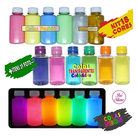 Kit Para Fazer Slime Premium Isa Slime 18 Colas Shopee Brasil