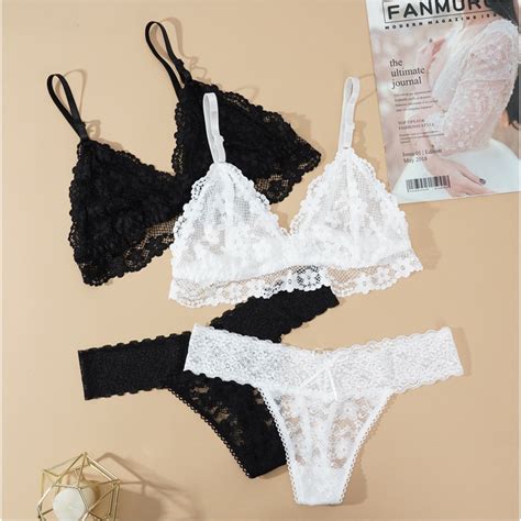 Ultra Thin Sexy Underwear Bra Set Plus Size Brassiere Women Lingerie Lace Embroidery Transparent
