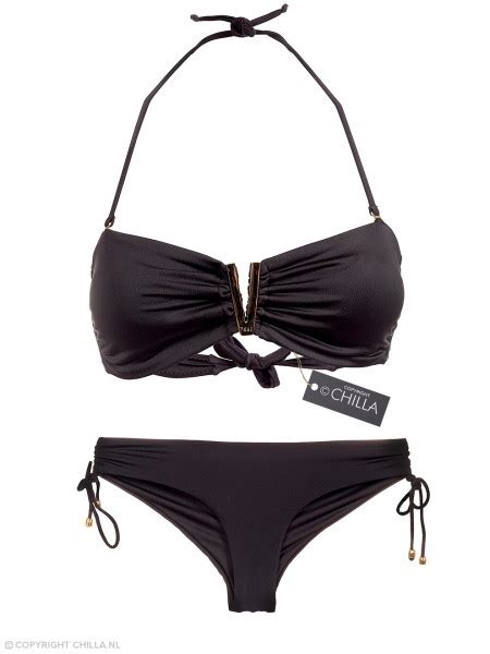 Bikini V Bandeau And Cheeky Black By Phax Bottom Size S Top Size S