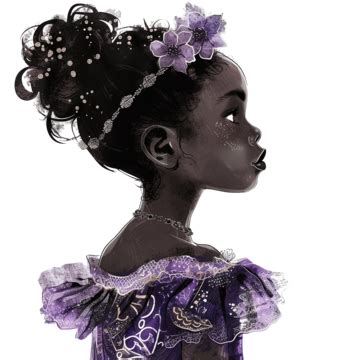 Black Princess Wearing Lilac Dress Black Girl Princess Png