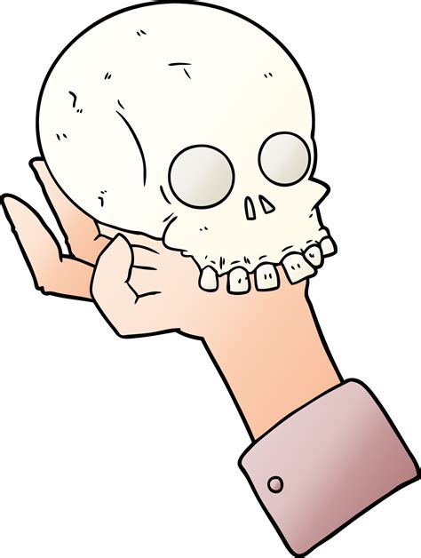 Cartoon Hand Holding Skull 44988316 Png