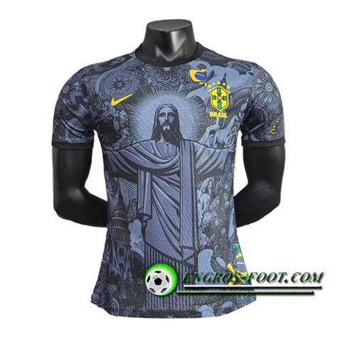 Nouveaux Maillot Equipe Foot Bresil Special Edition Jesus Noir