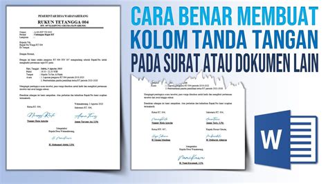 Cara Tepat Membuat Posisi Tanda Tangan Pada Surat YouTube