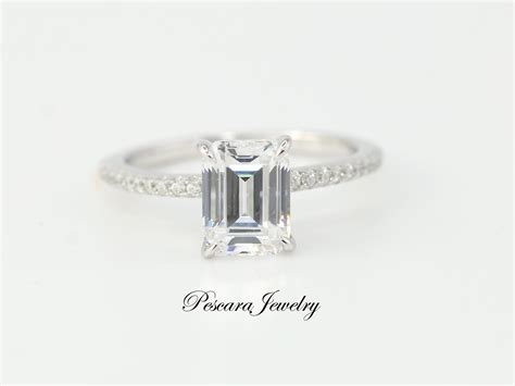 2ct 8 5x6 5mm Emerald Cut Diamond Simulant Engagement Ring Solitaire